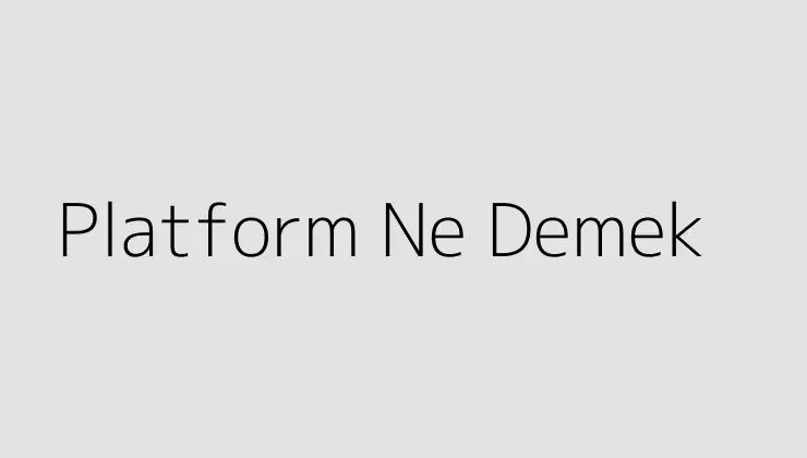Platform Ne Demek